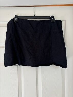Abercrombie & Fitch Black Linen-Blend Mini Skirt